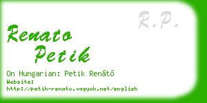 renato petik business card